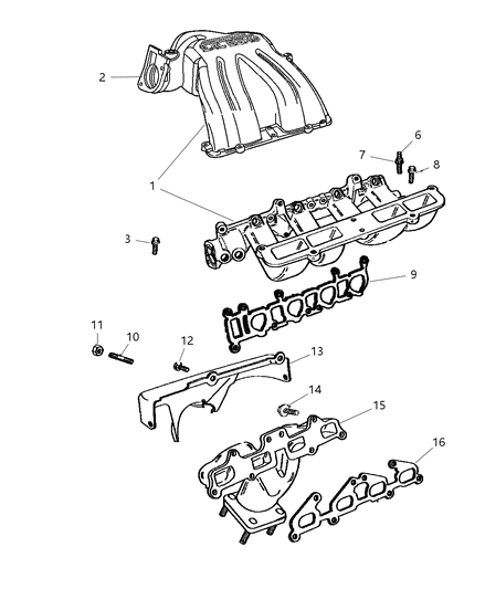 Gasket Intake Manifold Diagram for 53013534AA