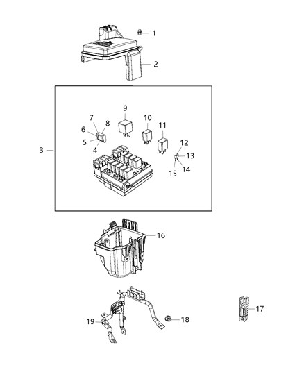 Power Distribution Center Intelligent Power Diagram for 68305537AA