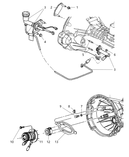 Hydraulic Assembly Clutch Master Cylinder Diagram for 52110495AE