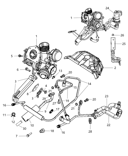 Tube Coolant To Auxiliary Pump Diagram for 5047004AB