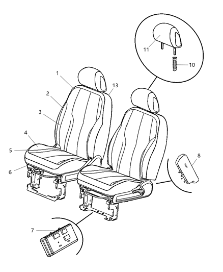 Panel Front Seat Back Diagram for 1CW491K2AA