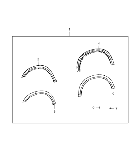 Molding Wheel Opening Flare Front Diagram for 1FV91RXFAB