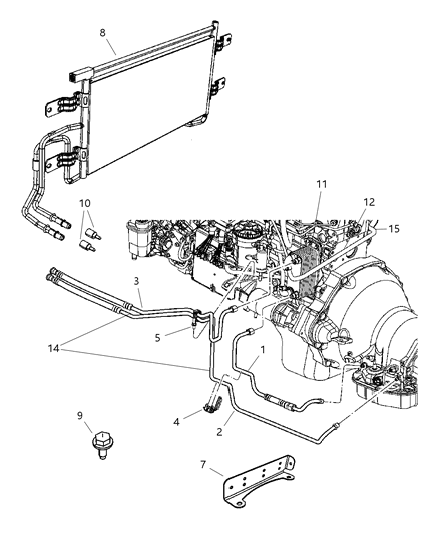 Cooler Transmission Oil Diagram for 55056916AB
