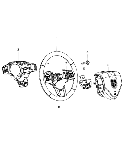 Damper Steering Wheel Diagram for 5057523AB