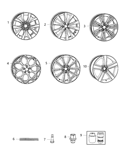 Wheel Aluminum Diagram for 5PQ12JXYAA