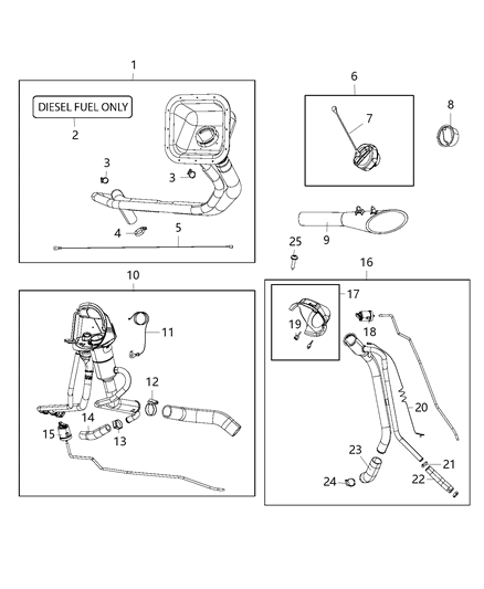 Strap Ground Fuel Filler Diagram for 68090383AB