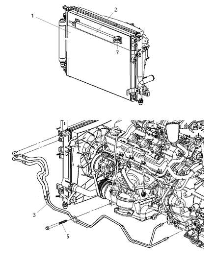 Tube And Hose Oil Cooler Diagram for 4598134AC