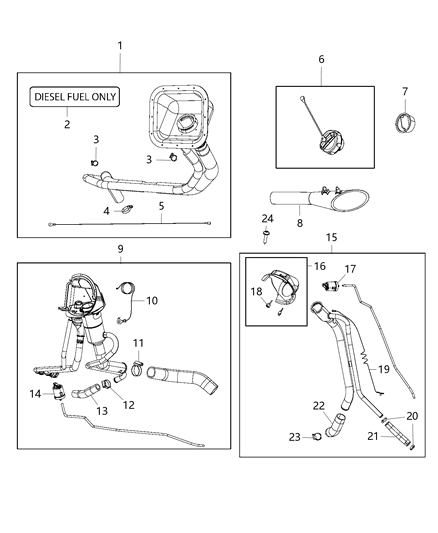 Tube Fuel Filler Diagram for 68164507AD