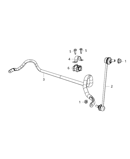 Stabilizer Bar, Front Diagram for 5105101AC