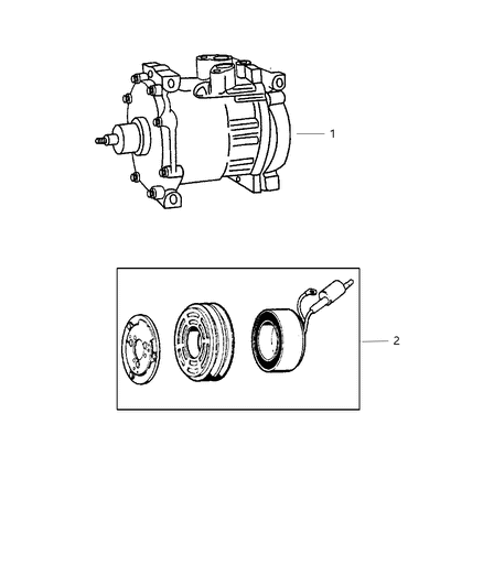 2003 Chrysler PT Cruiser Compressor A/C Diagram for 55055540AE
