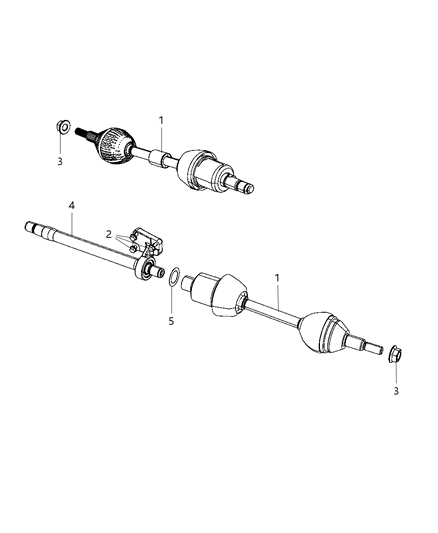 2008 Dodge Durango Shaft Front Drive Diagram for 4880341AC