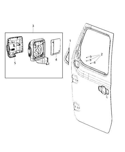 Mirror Outside Rearview Complete Diagram for 68492594AA