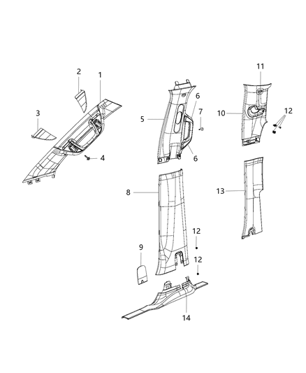 Molding A Pillar Includes Screw Caps Diagram for 6BN44HL1AC