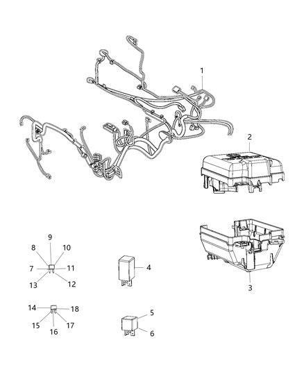 1989 Jeep Comanche Relay Electrical 30 Amp (Power Seat) Diagram for 6106574AA