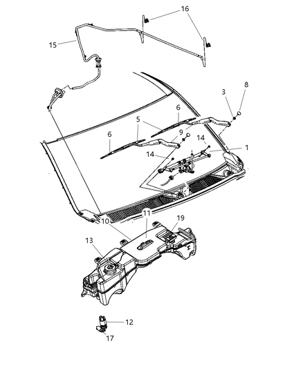 Cap Washer Reservoir Filler Diagram for 68020727AA