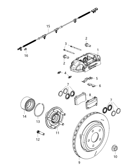 2010 Jeep Commander Shim Kit Brake Rear Diagram for 68395678AB