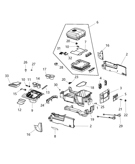 Bezel Center Console Diagram for 5VC941Z6AB