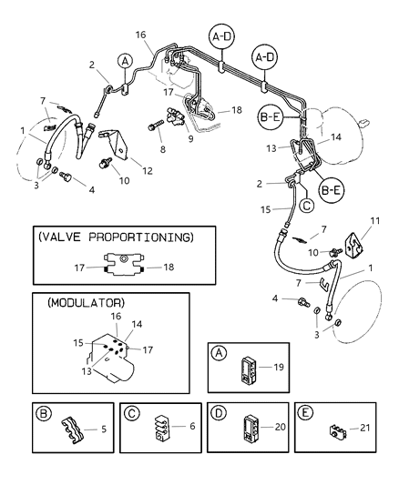 Tube Brake Master Cylinder Primary Diagram for MR370628