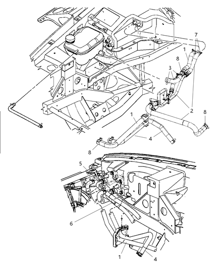 1987 Jeep Wagoneer Hose Oil Cooler Return Diagram for 5030648AB