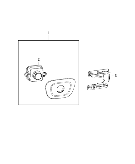 2016 Chrysler 300 Camera Assembly With Bezel Diagram for 1YR54KBUAE