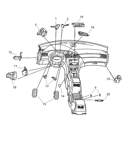 2007 Dodge Durango Switch Rear Blower Diagram for UP47XDVAA