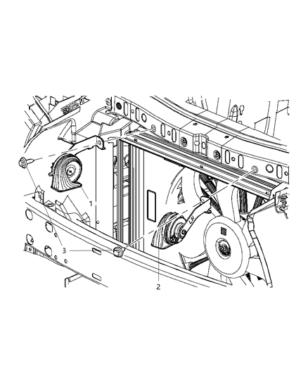 2000 Dodge Ram 2500 Horn And Bracket High Note Diagram for 56046501AB