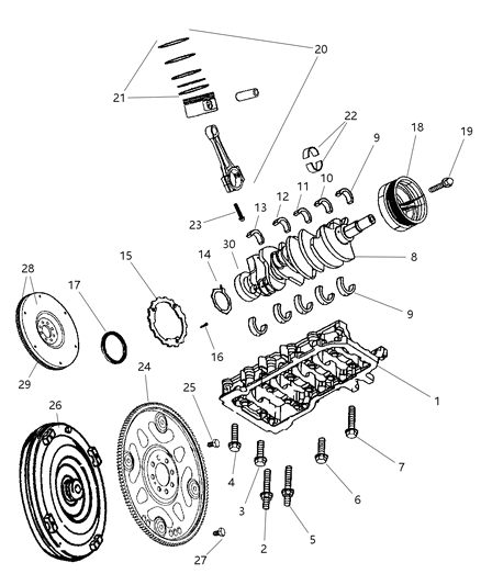 Bearing Package Connecting Rod Standard Diagram for 5012363AB