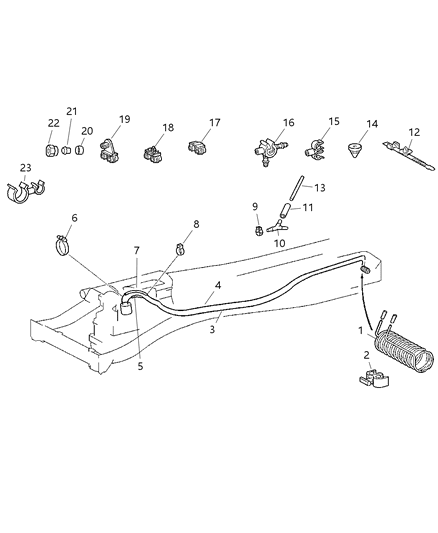 Tube Fuel Return Line Diagram for 5119643AA