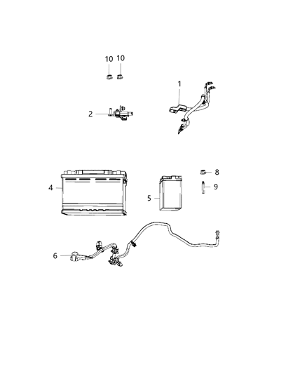 2022 Jeep Compass Wiring Battery Storage Battery Diagram for 68410680AB