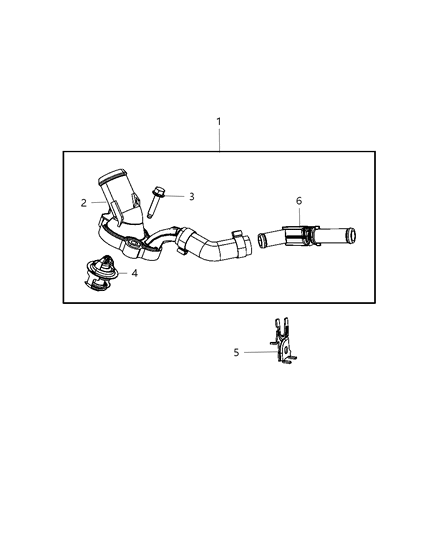 1990 Dodge B150 Connector Water Inlet Diagram for 4892312AC