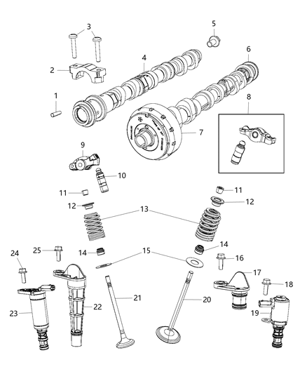 Adjuster Valve Lash Intake Valve Diagram for 5047883AB