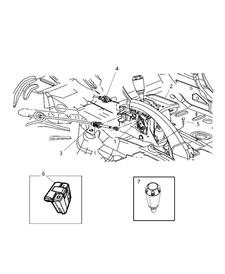 1985 Chrysler Town & Country Housing And Lever Shifter Includes Bezel And Handle Diagram for 52124000AD