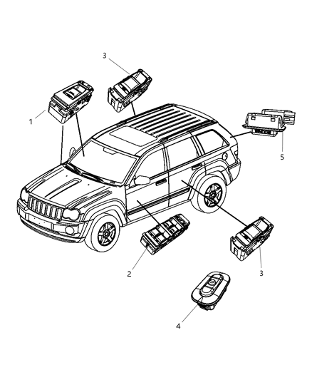 2015 Jeep Wrangler Switch Window And Door Lock Diagram for 68030822AC