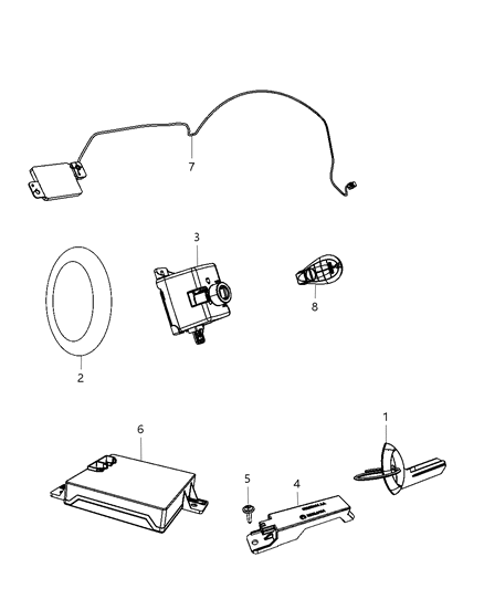 Transmitter Integrated Key Fob Diagram for 56046669AD