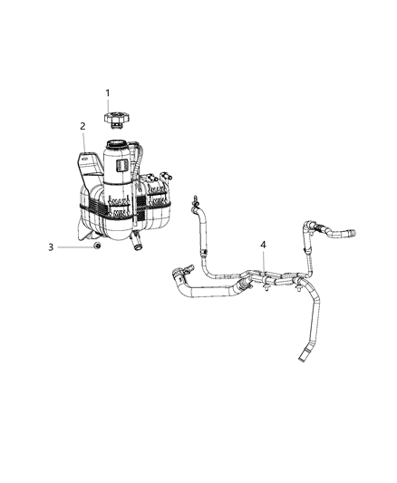 1991 Jeep Cherokee Bottle Coolant Recovery Diagram for 68184910AE