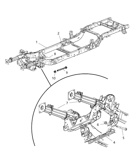 2008 Chrysler PT Cruiser Crossmember Transmission Diagram for 68015144AA