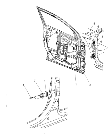 Door Front Diagram for 5074155AE