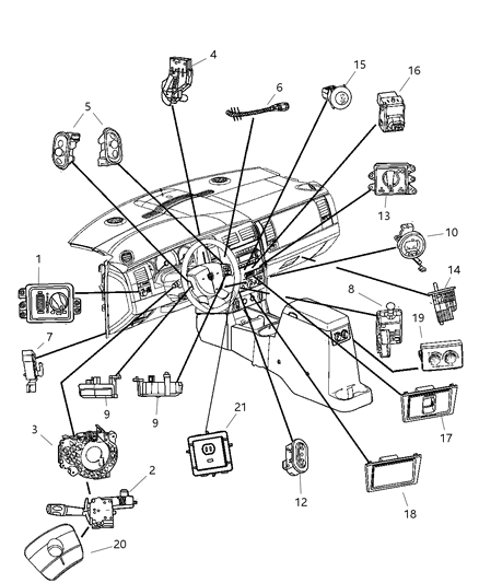 Switch Headlamp Diagram for 68023123AB