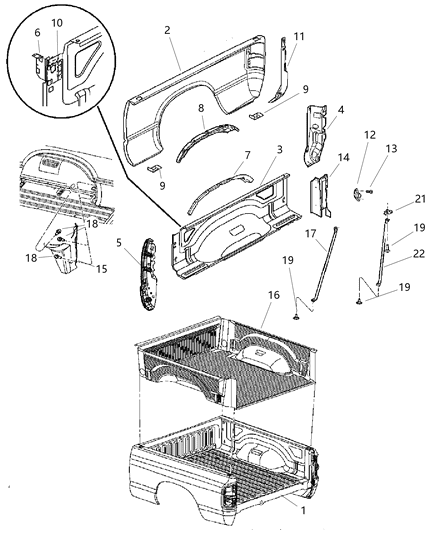 1990 Chrysler Imperial Panel Box Side Inner Diagram for 55276372AC