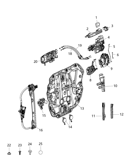 1988 Jeep J20 Latch Front Door Diagram for 68282958AA
