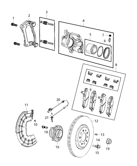 Pad Kit Front Disc Brake Diagram for V1015323AB