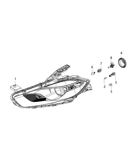 2003 Chrysler Sebring Headlamp Diagram for 68274623AA