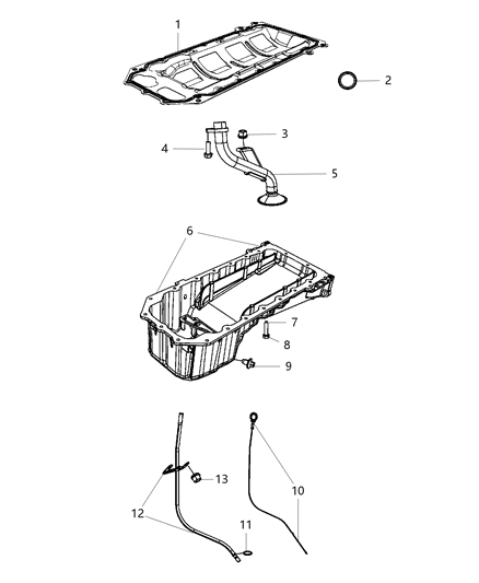 2012 Dodge Challenger Pan Engine Oil Diagram for 5037634AB