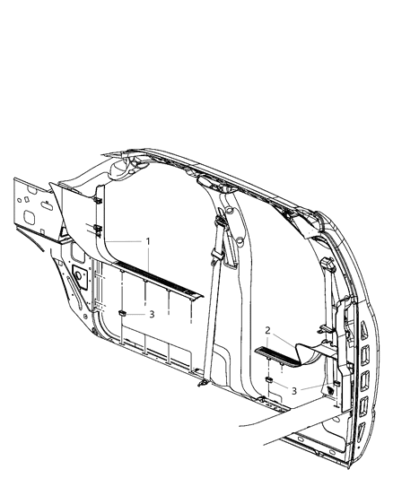 Panel Scuff Front Diagram for 1DX68DX9AC