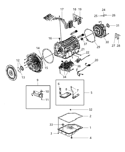 2001 Dodge Caravan Pan Transmission Oil Diagram for 68049905AA