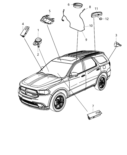LED Ambient Light Map Pocket And Door Handle Diagram for 68140113AA