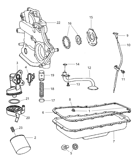 Plunger Oil Pressure Relief Valve Diagram for 4648970AB