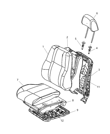 2025 Jeep Grand Cherokee Frame Front Seat Back Diagram for 5143572AA