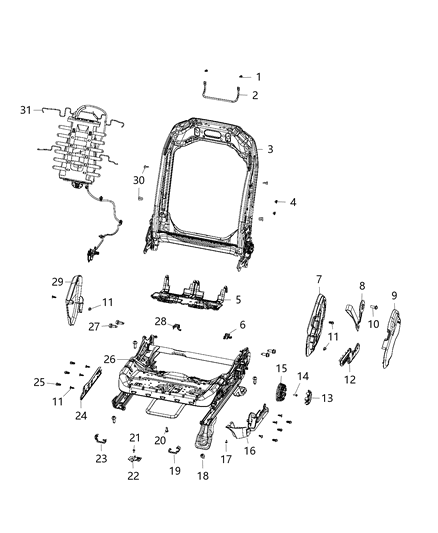 Pull Strap Seat Recliner Diagram for 6QD77LK5AA