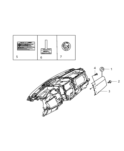 2016 Ram ProMaster 3500 Air Bag Passenger, Passenger Side Diagram for 68010410AA